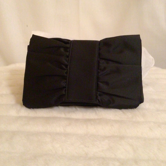 90’s Myers Black Satin Evening Bag - Picture 1 of 3